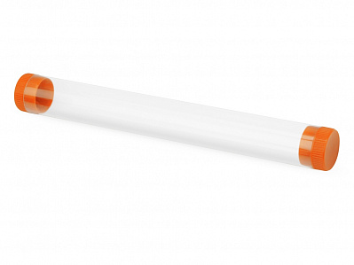 Футляр-туба пластиковый для ручки Tube 2.0 (Прозрачный/оранжевый)