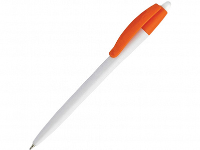 Ручка пластиковая шариковая Пиаф (Белый/оранжевый)