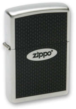 Зажигалка ZIPPO "Zippo Oval", с покрытием Satin Chrome™, латунь/сталь, серебристая, 38x13x57 мм (Черный)