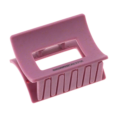 Заколка-краб для волос Dewal Beauty 1 шт/ уп.ягодная, форма прямоугольная малая (Розовый)