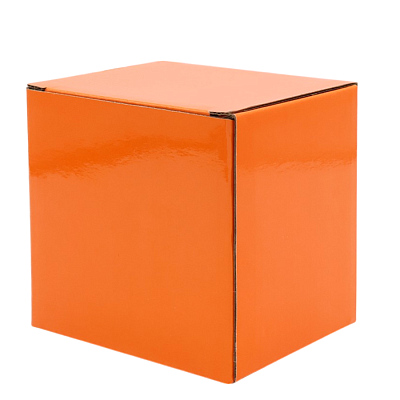 Коробка глянцевая для кружки Make me, оранжевая (Оранжевый)