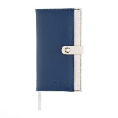 Записная книжка Pierre Cardin синяя, 10,5 х 18,5 см (Синий)
