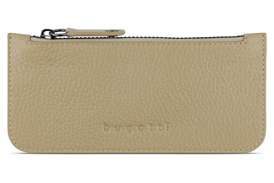 Кошелёк женский BUGATTI Elsa с ключницей, с RFID, песочного цвета, кожа/полиэстер, 18,7х3х10 см