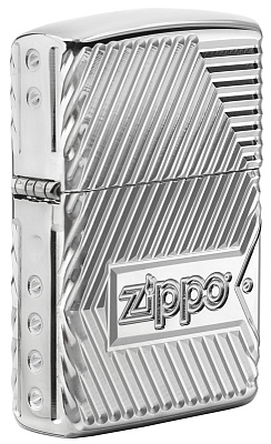 Зажигалка ZIPPO Armor® с покрытием High Polish Chrome, латунь/сталь, серебристая, 38x13x57 мм (Серебристый)