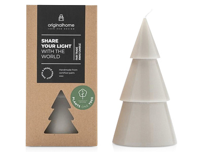 Рождественская елочная свеча матча, L (Светло-серый)