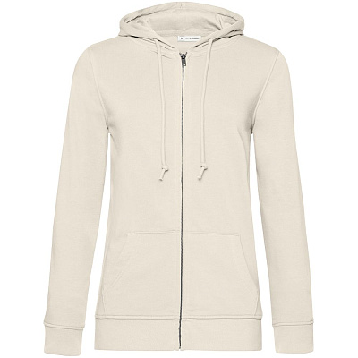 Толстовка на молнии с капюшоном женская BNC Inspire (Organic), молочно-белая (Белый)