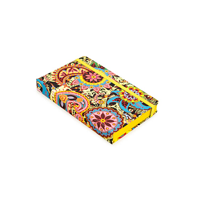 Записная книжка в линейку 10x16  Орнамент (Белый/синий/красный)