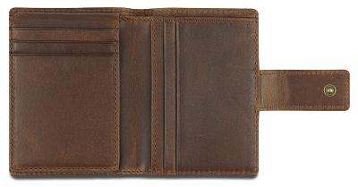 Портмоне Mano "Don Leon", натуральная кожа в коричневом цвете, 7,5 х 10,2 см