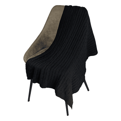 Плед Фадо (Fado) вязаный, темно-синий (без подарочной коробки) (Синий)