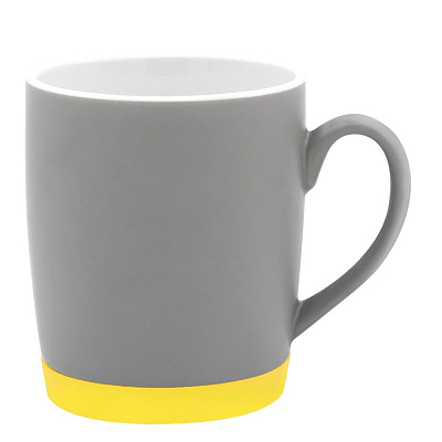 Кружка Make Me To Go, серая/жёлтая (Серый/желтый)