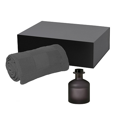 Подарочный набор Mizu, Cella, серый (диффузор, плед) (Серый, черный)