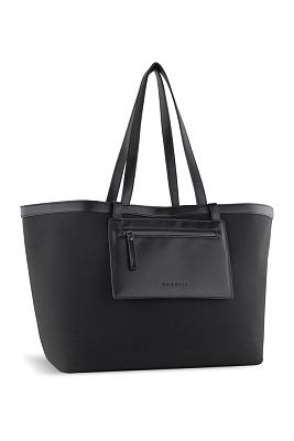 Сумка-тоут женская большая BUGATTI Elena, черная, канвас, полиуретан, 58 x 22 x 31,5 см (Черный)