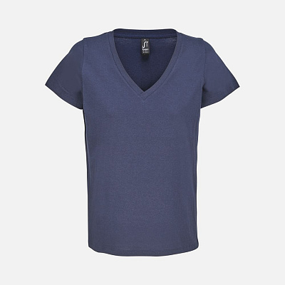 Футболка женская Regent Women с V-образным вырезом, белая (Кобальт)