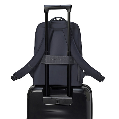 Рюкзак VICTORINOX Victoria Signature Compact Backpack, синий, нейлон/кожа, 30x16x38 см