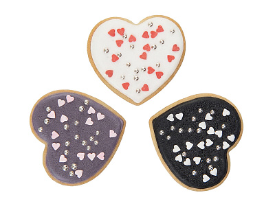 Набор пряников Sweethearts, 55 гр. (Белый/черный/серый) Набор пряников Sweethearts, 55 гр. (Белый/черный/серый)