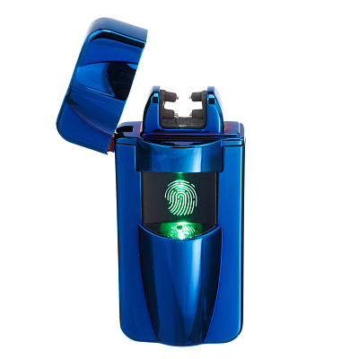 Зажигалка S.Quire USB, сенсорная, синяя, глянцевая