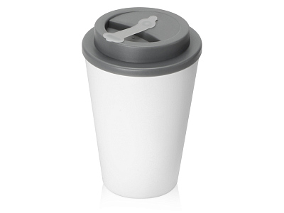 Пластиковый стакан с двойными стенками Take away (Белый/серый)