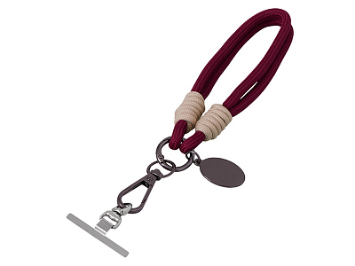 Брелок-браслет Bohemian с держателем для телефона (Бургунди/бежевый)