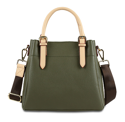 Сумка женская BUGATTI Ella, оливковая, полиуретан, 27х12х23,5 см