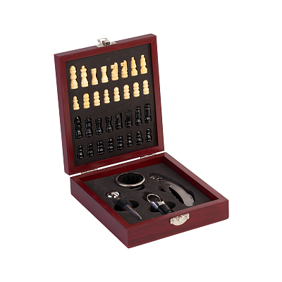 Набор винный "Купаж" с шахматами  (Бордо)