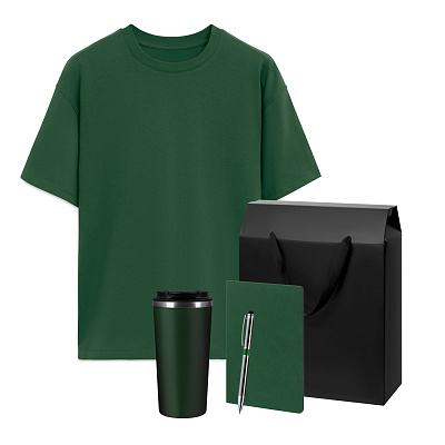 Набор с одеждой RUST (футболка, термокружка, блокнот, ручка)  1, M/L (Зеленый)