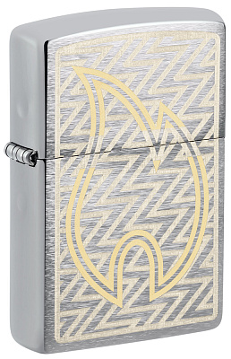 Зажигалка ZIPPO с покрытием Brushed Chrome, латунь/сталь, серебристая, 38x13x57 мм (Серебристый)