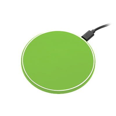 Беспроводное зарядное устройство с подсветкой 15W Auris, салатовое (Зеленый)