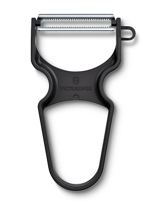 Овощечистка VICTORINOX RAPID, серрейторное лезвие из нержавеющей стали, чёрная (Черный)