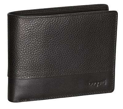 Портмоне BUGATTI Atlanta, чёрное, натуральная воловья кожа, 10,5х1х9 см (Черный)