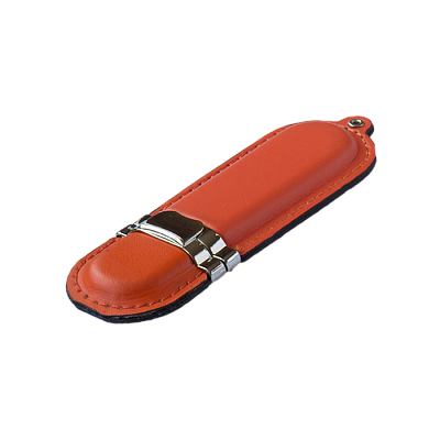 Кожа 14, оранжевый, 4Гб, переходник мини-универсальный