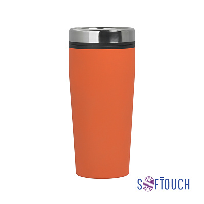 Термостакан "Европа", покрытие soft touch, 0,5 л., синий  (Оранжевый)