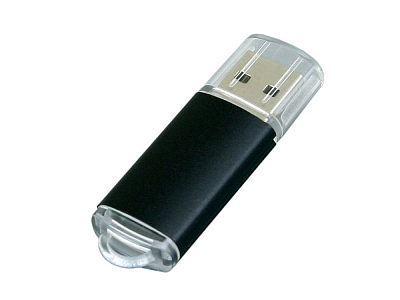 USB 2.0- флешка на 4 Гб с прозрачным колпачком (Чёрный)
