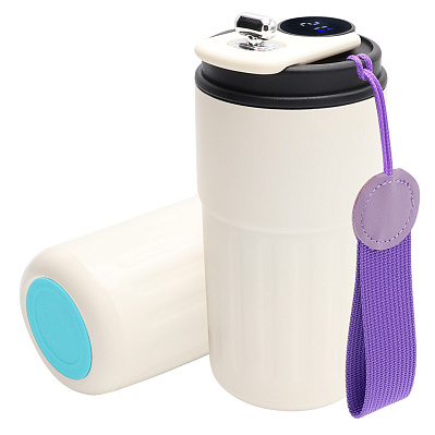 Термокружка Ashly To Go, белая/фиолетовая/бирюзовая (Белый/фиолетовый/бирюзовый)