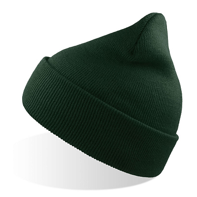 Шапка вязаная  двойная Wind-S (Темно-зеленый)