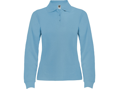 Рубашка поло Estrella женская с длинным рукавом (Небесно-голубой)