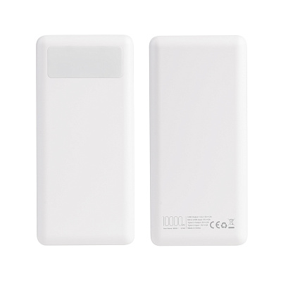 Зарядное устройство "Lumos" 10000 mAh с фонариком  (Белый)