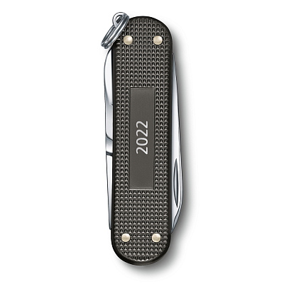 Нож-брелок VICTORINOX Classic Alox LE 2022, 58 мм, 5 функций, алюминиевая рукоять, серый