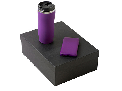 Подарочный набор COLOR IT c термокружкой и повербанком (Фиолетовый)