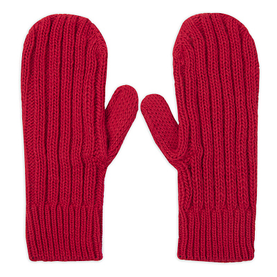 Варежки вязаные НАСВЯЗИ© шерсть/акрил (Красный)