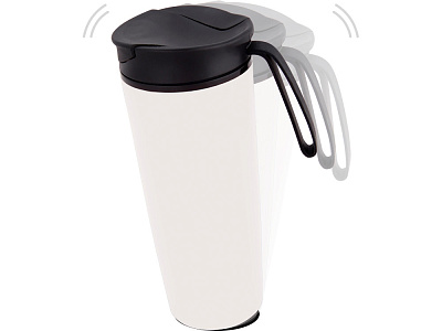 Термокружка Годс 470мл на присоске (Белый/черный)