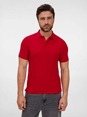 Рубашка поло унисекс Tervise, серый меланж (Красный)