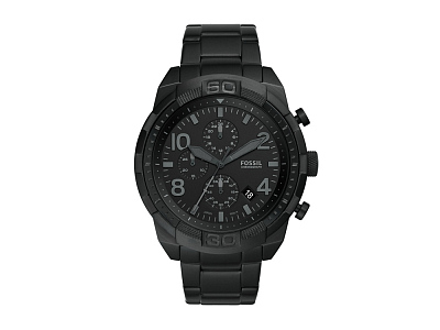 Часы наручные, мужские (Корпус- черный, циферблат- черный, крепление- черный)