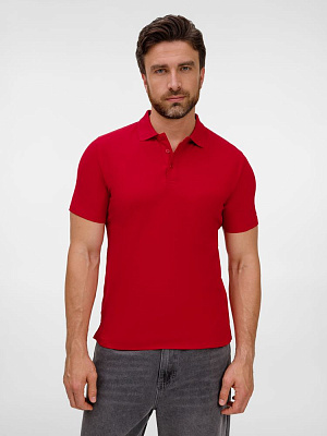 Рубашка поло унисекс Tervise, серый меланж (Красный)