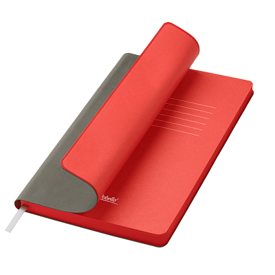 Ежедневник Латте софт-тач (Latte soft touch) недатированный, серый/красный (Серый, красный, бежевый)