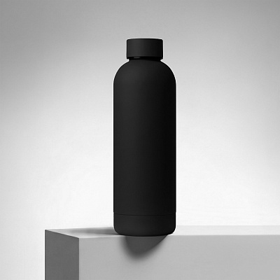 Вакуумная термобутылка с медной изоляцией Cask, soft-touch, 500 мл (Чёрный)