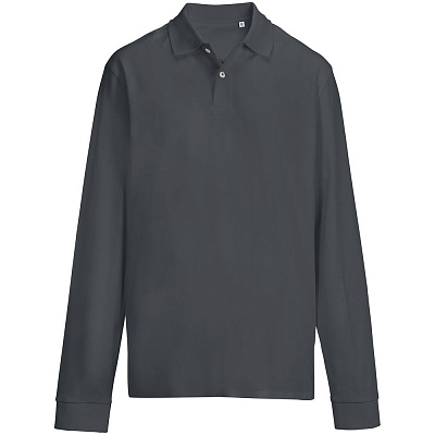 Рубашка поло унисекс с длинным рукавом Pacific LSL, белая (Графит)