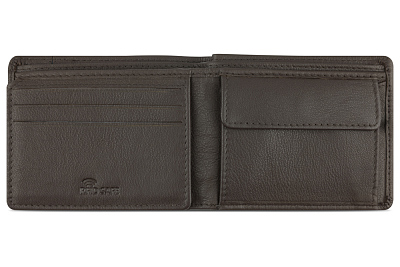 Портмоне BUGATTI Banda, с защитой данных RFID, коричневое, кожа козы/полиэстер, 10,5х2х8,3 см