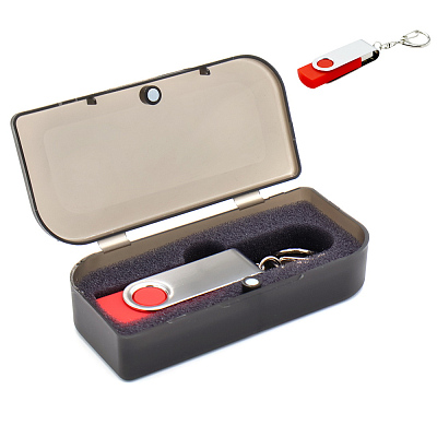 Флешка Twist 32 Гб в футляре, красная (Красный)