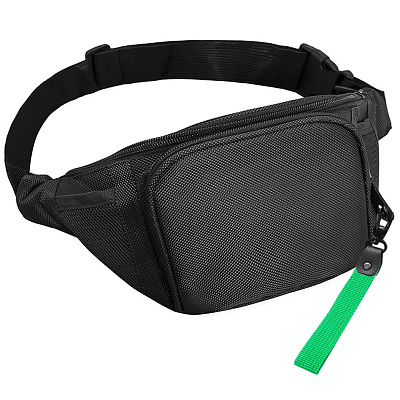 Поясная сумка SPLIT TO GO, Чёрный/Зелёный (Черный/зеленый)