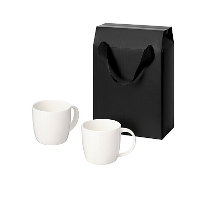 Подарочный набор Dafna в коробке-пакете (две фарфоровых кружки) (Черный, белый)